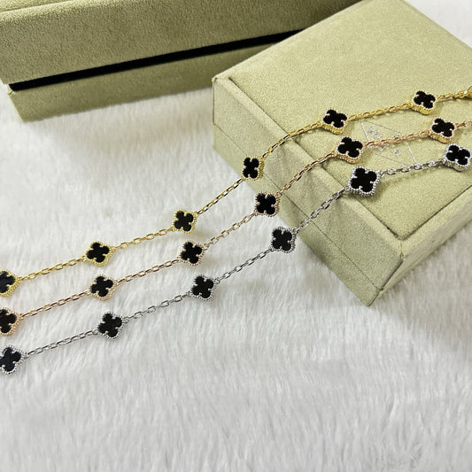 [Star Jewelry]CLOVER 6 MOTIF  ONYXS BRACELET