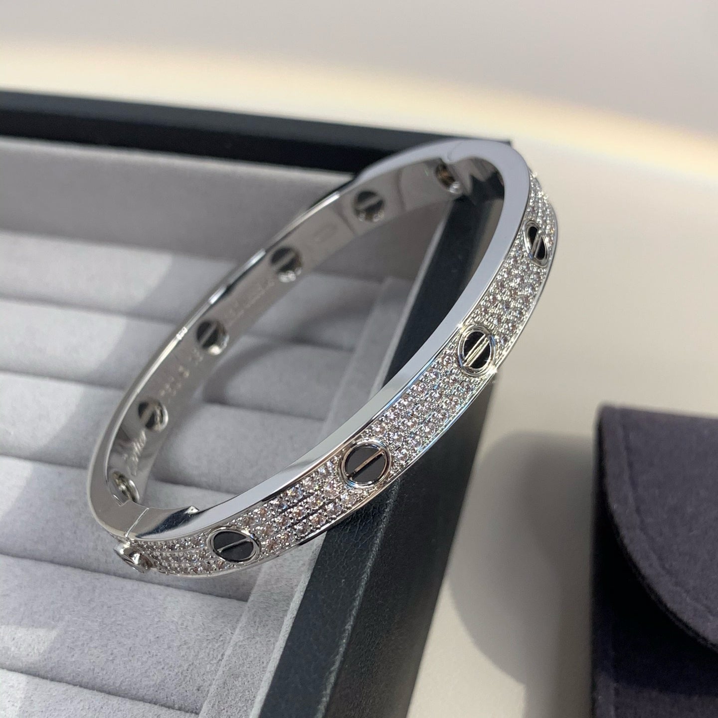 [Star Jewelry]LOVE BRACELET 6.1MM DIAMOND-PAVED CERAMIC