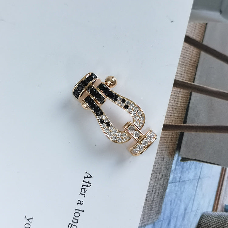 [Star Jewelry]FORCE LARGE HORSESHOE BLACK WHITE DIAMOND BRACELET ROSE GOLD