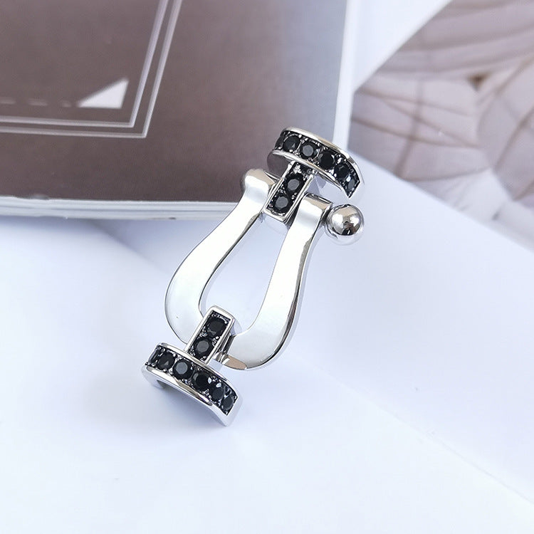 [Star Jewelry]FORCE LARGE HORSESHOE BLACK DIAMOND BRACELET SILVER