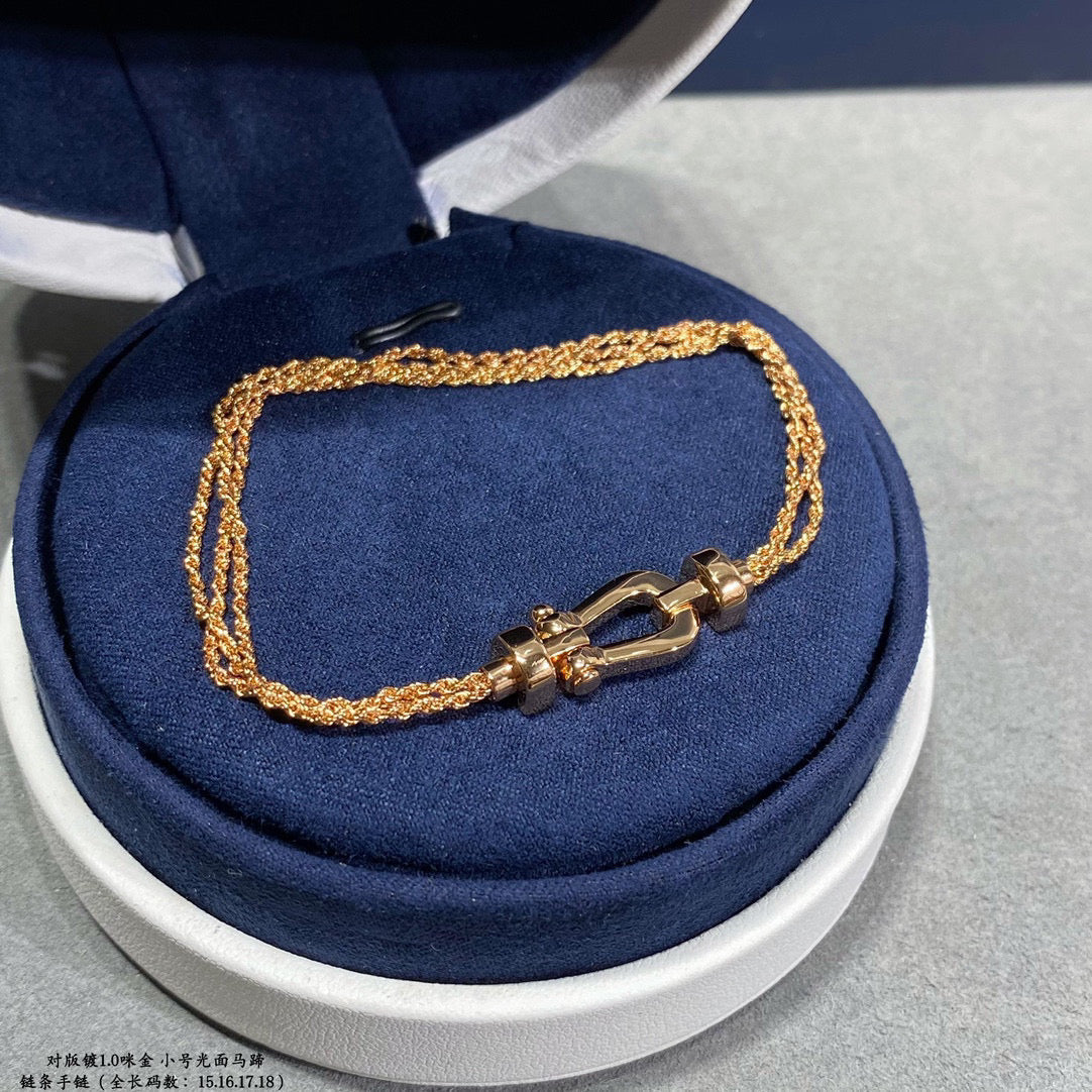 [Star Jewelry]FORCE SMALL HORSESHOE  DIAMOND CHAIN ROPE BRACELET
