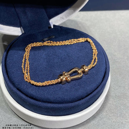 [Star Jewelry]FORCE SMALL HORSESHOE  DIAMOND CHAIN ROPE BRACELET