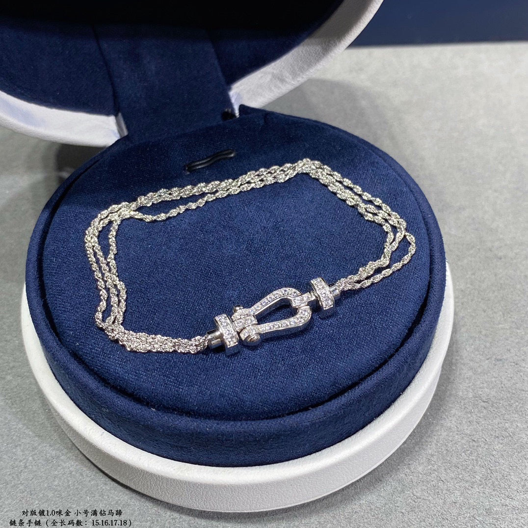[Star Jewelry]FORCE SMALL HORSESHOE  DIAMOND CHAIN ROPE BRACELET