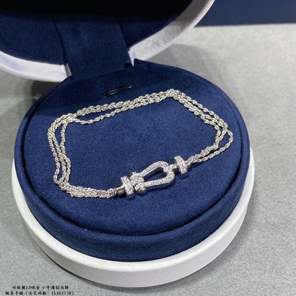 [Star Jewelry]FORCE SMALL HORSESHOE  DIAMOND CHAIN ROPE BRACELET