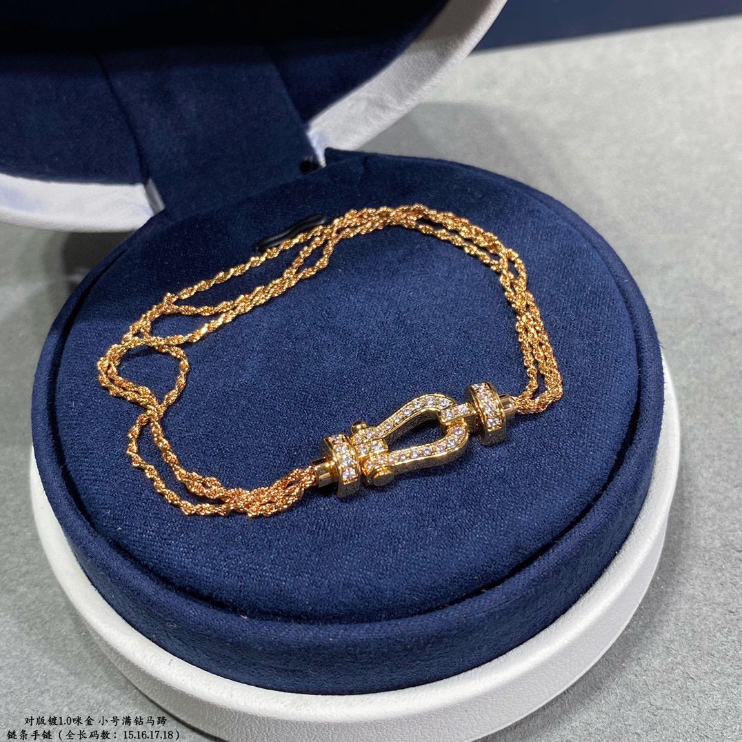 [Star Jewelry]FORCE SMALL HORSESHOE  DIAMOND CHAIN ROPE BRACELET