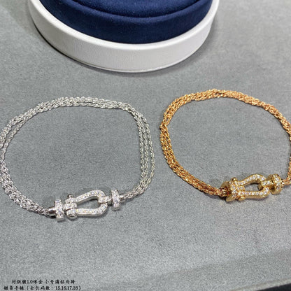 [Star Jewelry]FORCE SMALL HORSESHOE  DIAMOND CHAIN ROPE BRACELET