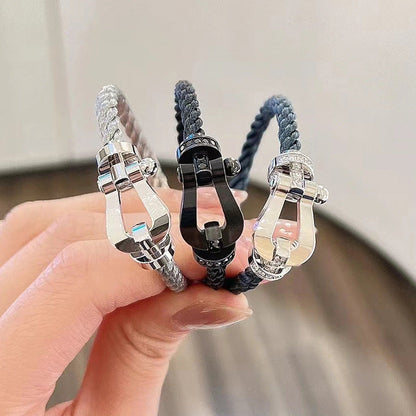 [Star Jewelry]FORCE LARGE HORSESHOE HALF DIAMOND BRACELET SILVER