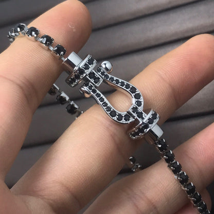 [Star Jewelry]FORCE  LARGE HORSESHOE FULL DIAMOND TENNIS BRACELET