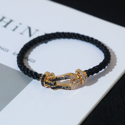 [Star Jewelry]FORCE LARGE HORSESHOE BLACK WHITE DIAMOND BRACELET ROSE GOLD