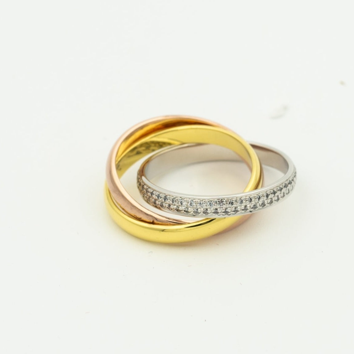 [Star Jewelry Jewelry]TRINITY RING GOLD PINK GOLD SILVER DIAMONDS