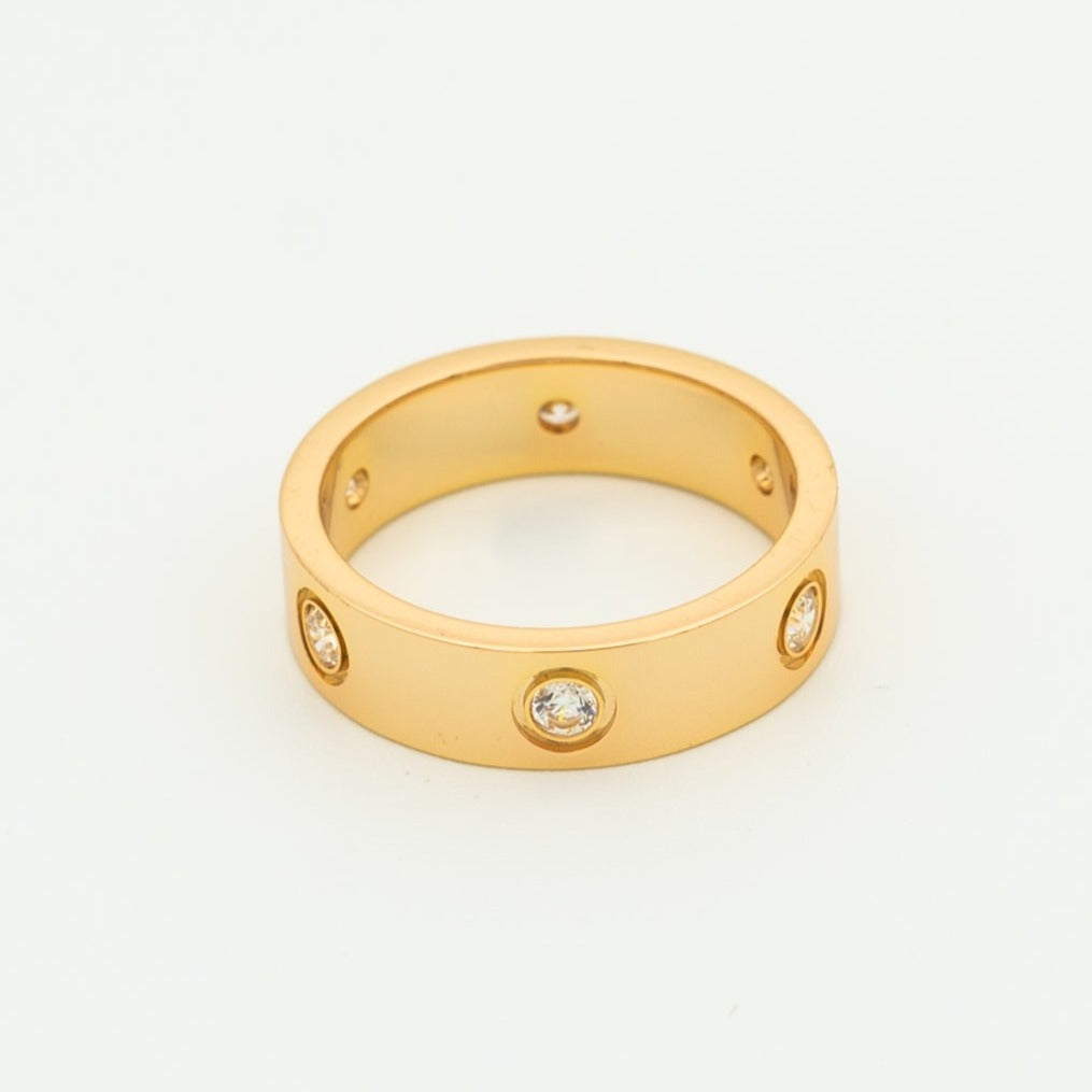 [Star Jewelry]LOVE RING 5.5MM 6 DIAMONDS PINK GOLD