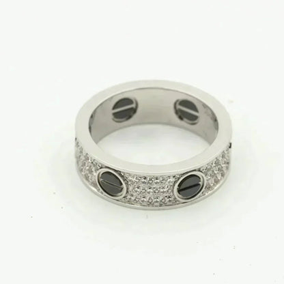 [Star Jewelry]LOVE RING 5.5MM DIAMONDS PAVED CERAMIC