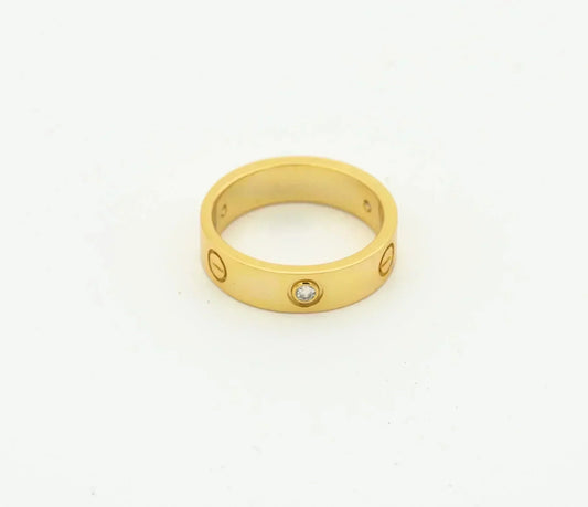 [Star Jewelry]LOVE RING 4MM 1 DIAMOND GOLD