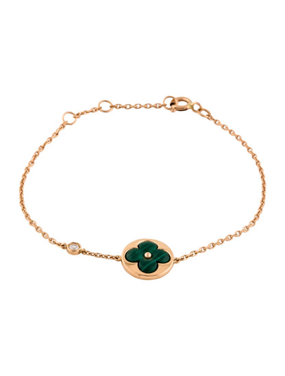 [Star Jewelry]SUN MALACHITE 1 DIAMOND PINK GOLD BRACELET