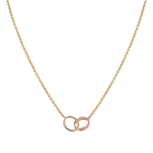 [Star Jewelry]LOVE NECKLACE DOUBLE RING PINK GOLD