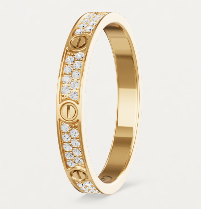 [Star Jewelry]LOVE RING 2.6mm-wide full-diamond ring Gold