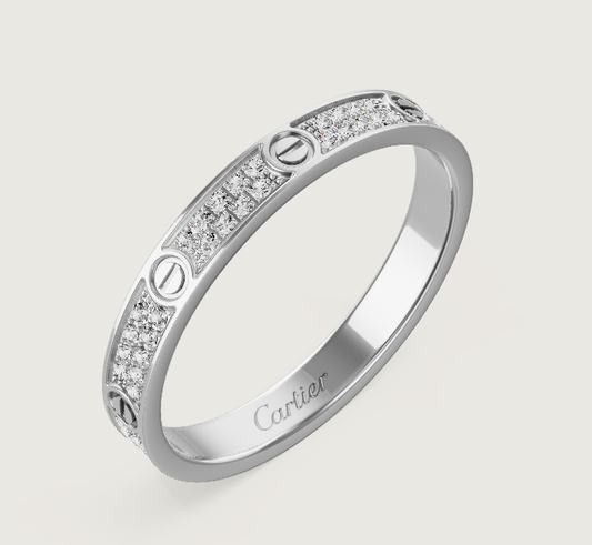 [Star Jewelry]LOVE RING 2.6mm-wide full-diamond ring silver