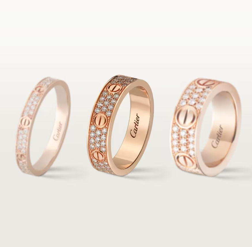 [Star Jewelry]LOVE RING 4mm-wide full-diamond ring Rose Gold