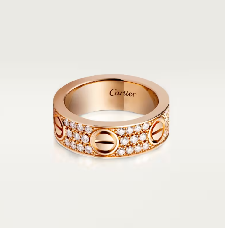 [Star Jewelry]LOVE RING 6.5mm-wide full-diamond ring Rose Gold