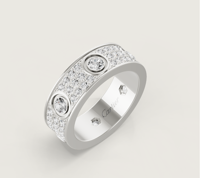 [Star Jewelry]LOVE RING 6.5MM Full Diamond, 6 Major Diamonds Silver