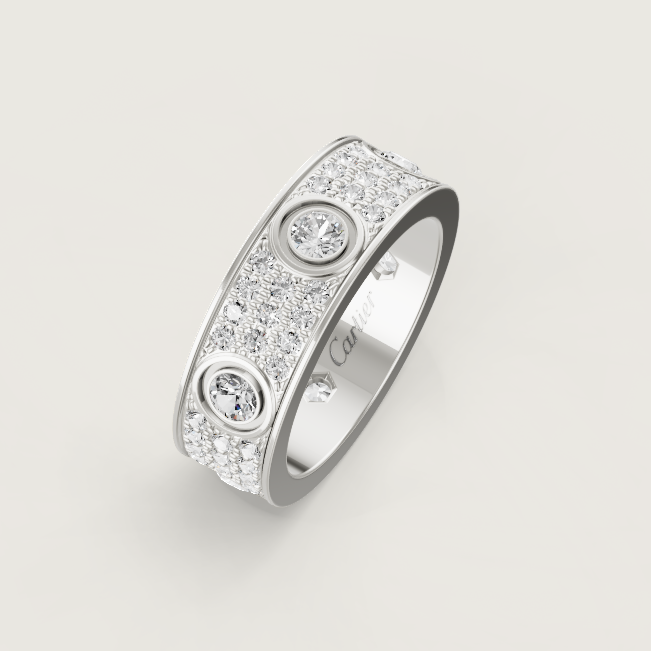 [Star Jewelry]LOVE RING 6.5MM Full Diamond, 6 Major Diamonds Silver