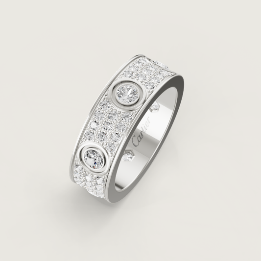 [Star Jewelry]LOVE RING 6.5MM Full Diamond, 6 Major Diamonds Silver