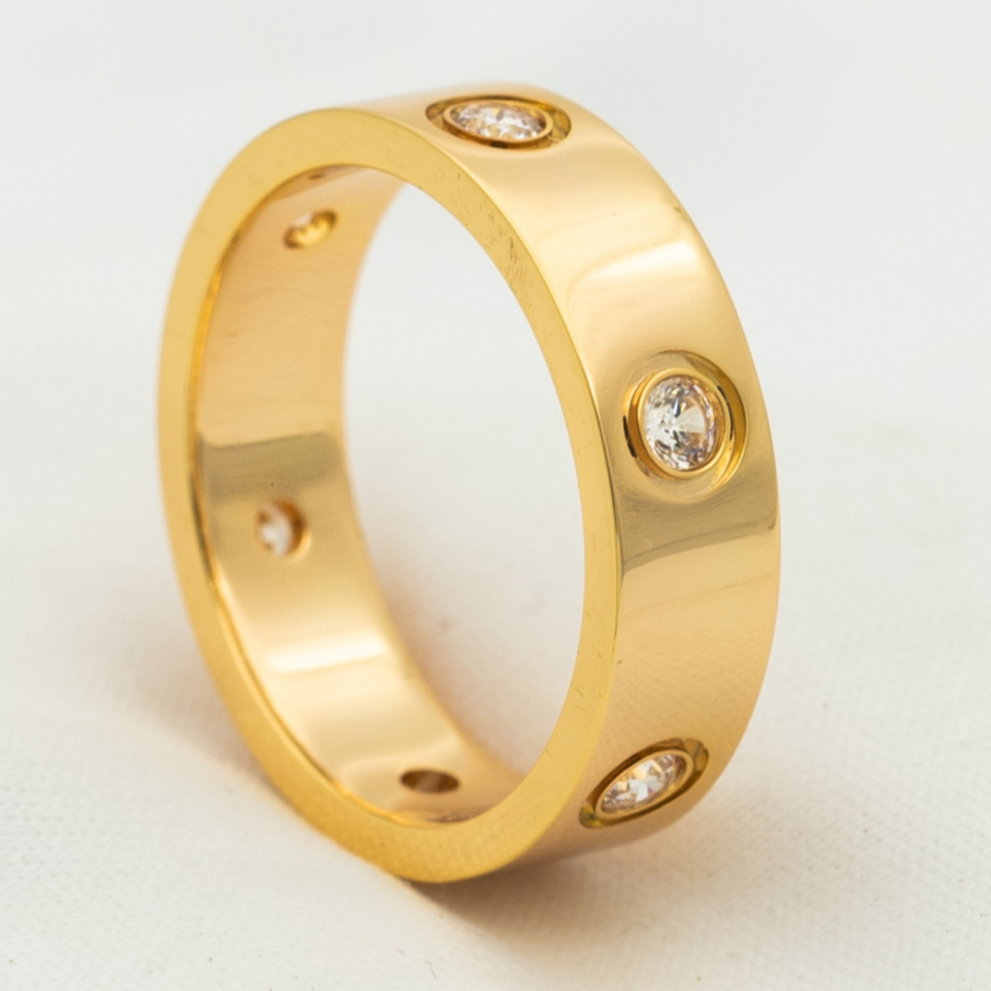 [Star Jewelry]LOVE RING 5.5MM 6 DIAMONDS PINK GOLD