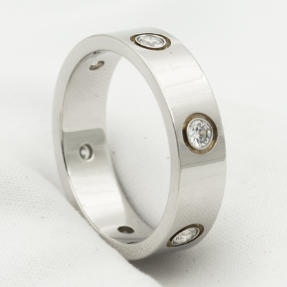 [Star Jewelry]LOVE RING 5.5MM 6 DIAMONDS SILVER