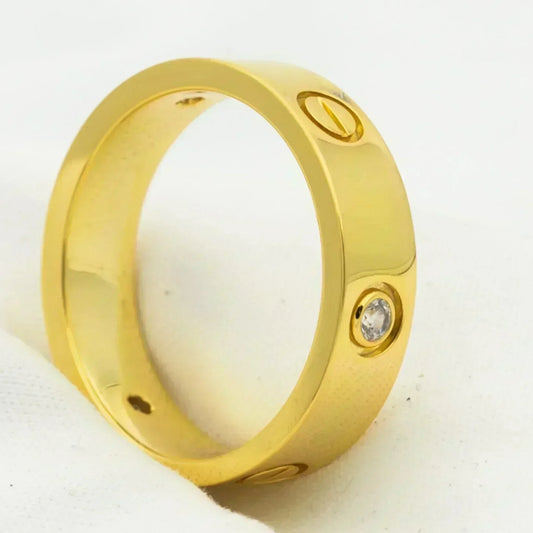 [Star Jewelry]LOVE RING 5.5MM 3 DIAMONDS GOLD