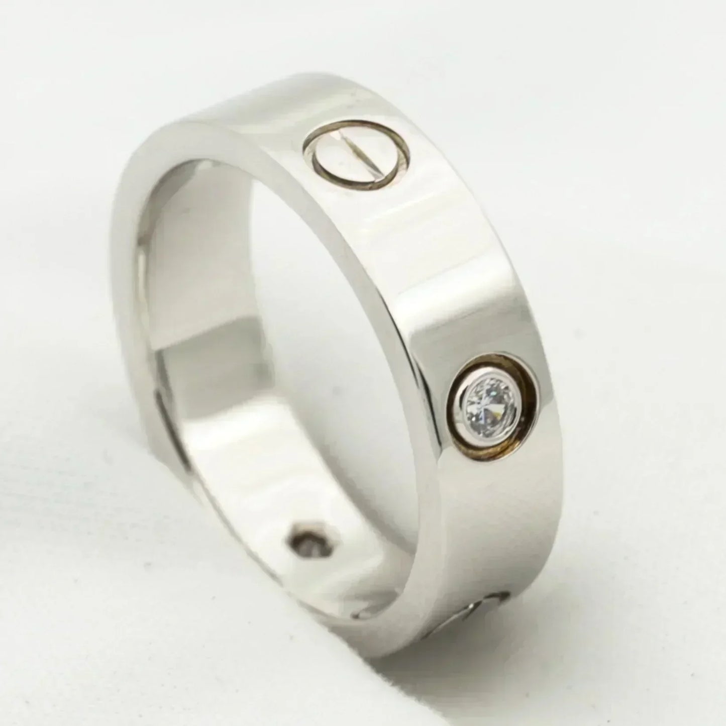 [Star Jewelry]LOVE RING 5.5MM 3 DIAMONDS SILVER