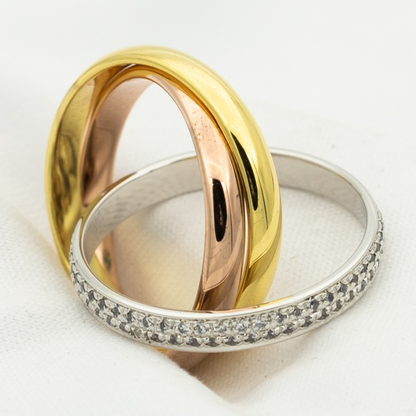 [Star Jewelry Jewelry]TRINITY RING GOLD PINK GOLD SILVER DIAMONDS