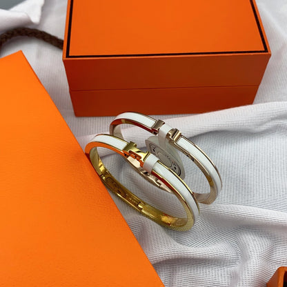 [Star Jewelry]CLASSIC HM CLIC WHITE 8MM ENAMEL BRACELET