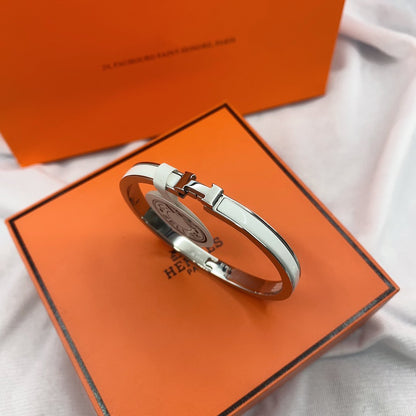[Star Jewelry]CLASSIC HM CLIC WHITE 8MM ENAMEL BRACELET