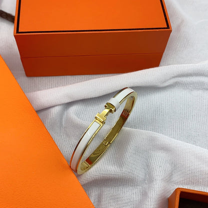 [Star Jewelry]CLASSIC HM CLIC WHITE 8MM ENAMEL BRACELET
