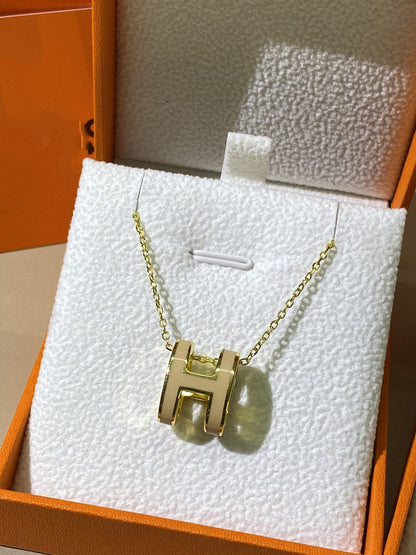 [Star Jewelry]HM CLIC YELLOW ENAMEL GOLD NECKLACE