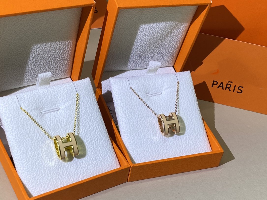 [Star Jewelry]HM CLIC YELLOW ENAMEL GOLD NECKLACE