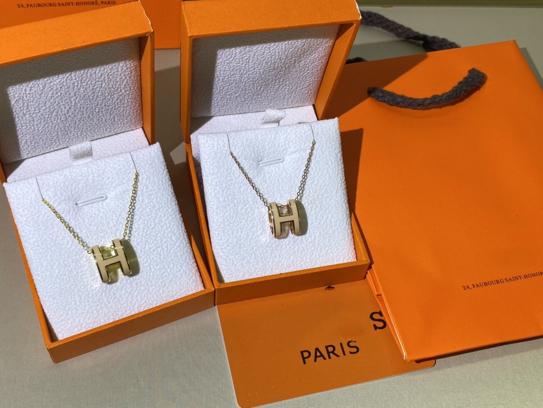 [Star Jewelry]HM CLIC YELLOW ENAMEL GOLD NECKLACE