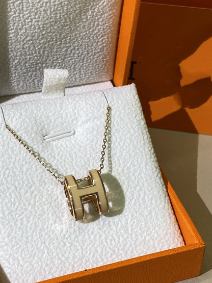 [Star Jewelry]HM CLIC YELLOW ENAMEL GOLD NECKLACE