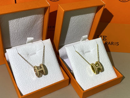 [Star Jewelry]HM CLIC YELLOW ENAMEL GOLD NECKLACE