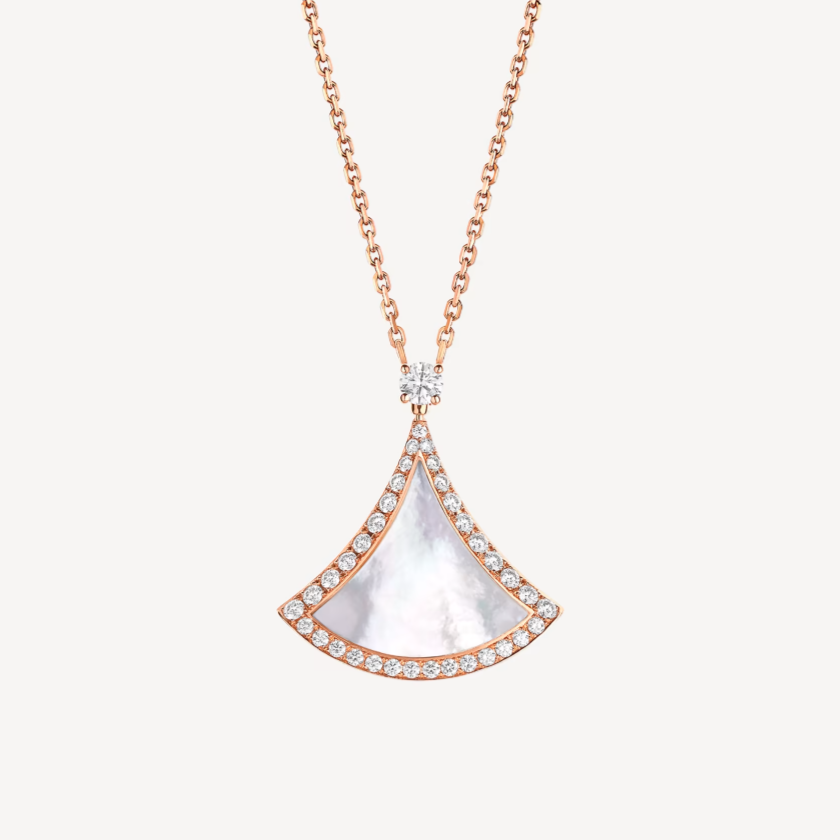[Star Jewelry]DREAM MOP DIAMOND PAVED PINK GOLD NECKLACE