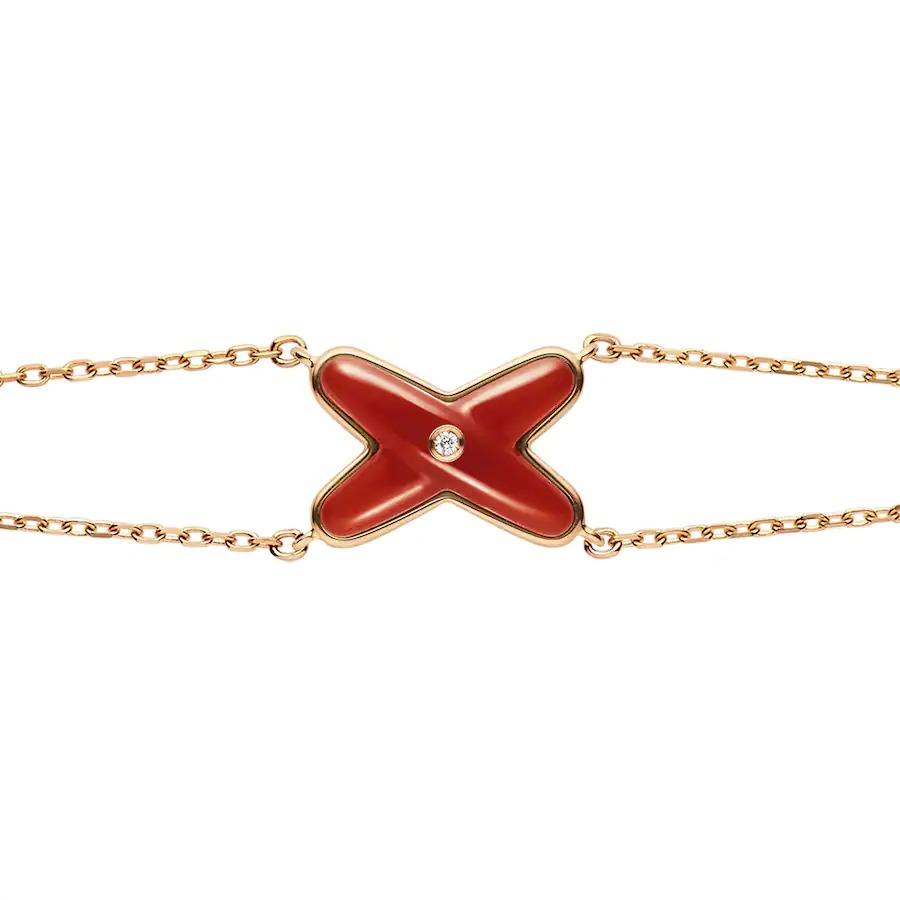 [Star Jewelry]JEUX BRACELET CARNELIAN PINK GOLD 1 DIAMOND