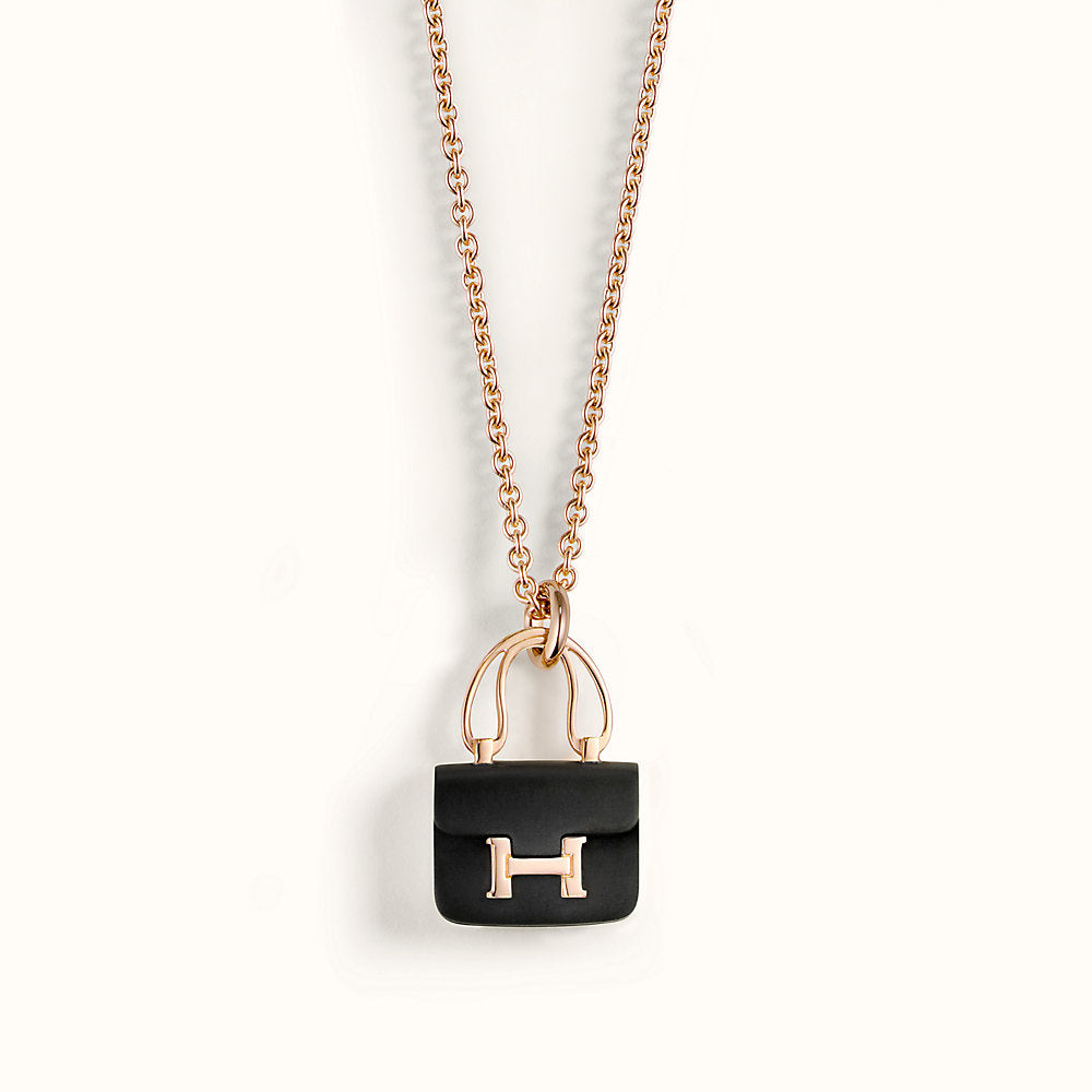 [Star Jewelry]CONSTANCE BLACK PEDANT PINK GOLD NECKLACE