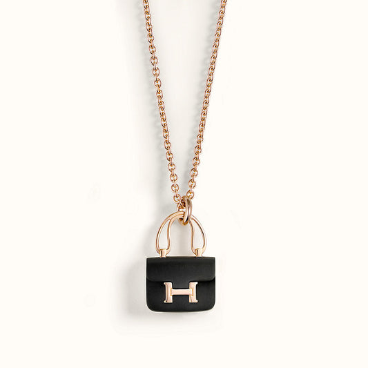 [Star Jewelry]CONSTANCE BLACK PEDANT PINK GOLD NECKLACE