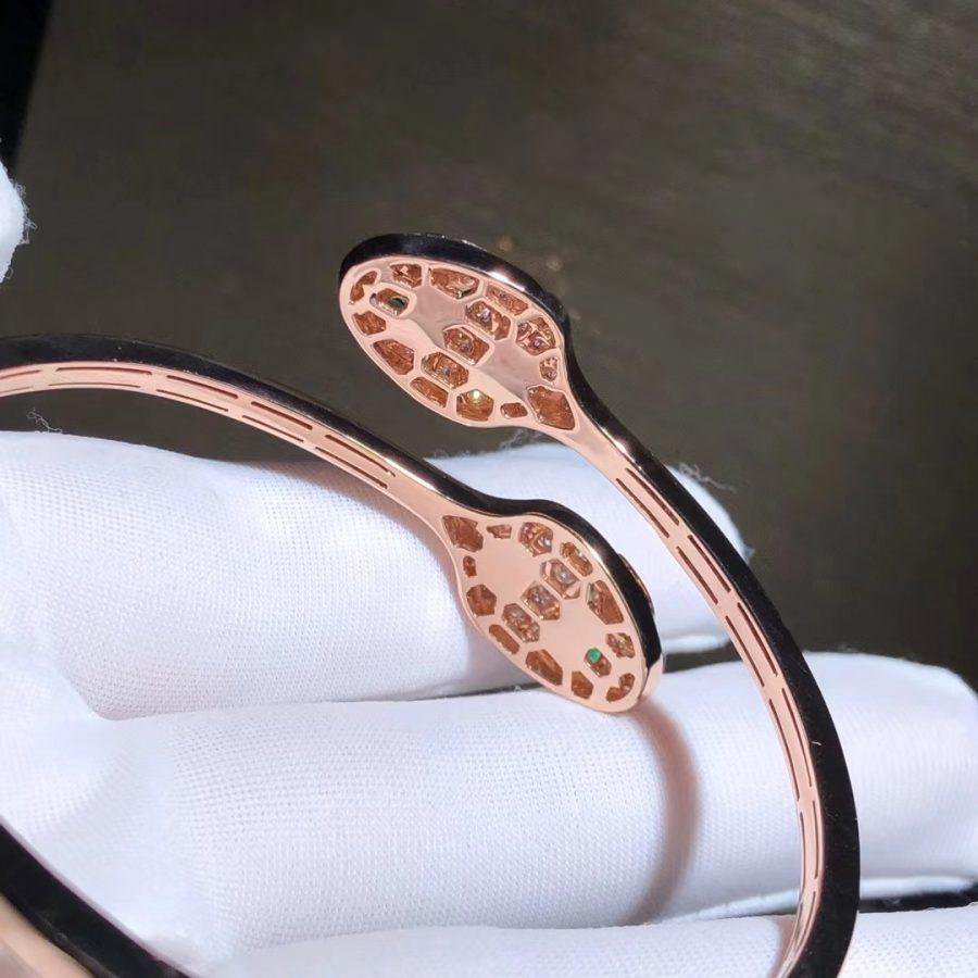[Star Jewelry]SERPENTI BRACELET PINK GOLD MALACHITE DIAMOND DOUBLE SNAKE
