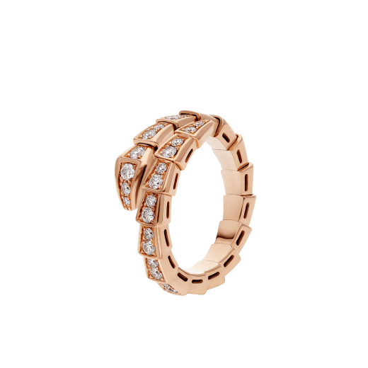 [Star Jewelry]SERPENTI RING PINK GOLD DIAMOND PAVED 4MM