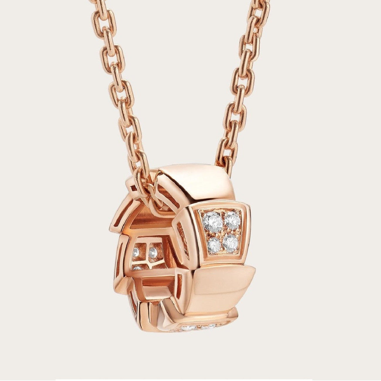 [Star Jewelry]SERPENTI PEDANT DIAMOND PINK GOLD NECKLACE
