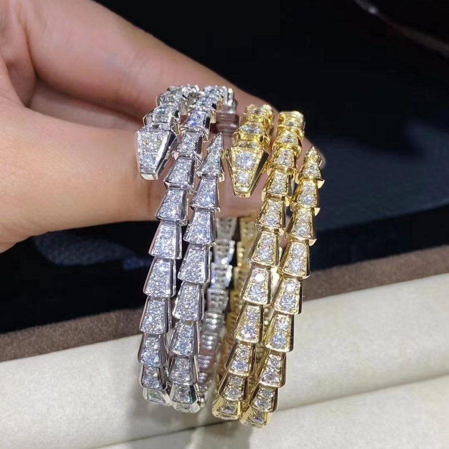 [Star Jewelry]SERPENTI BRACELET GOLD DIAMOND DOUBLE ROW