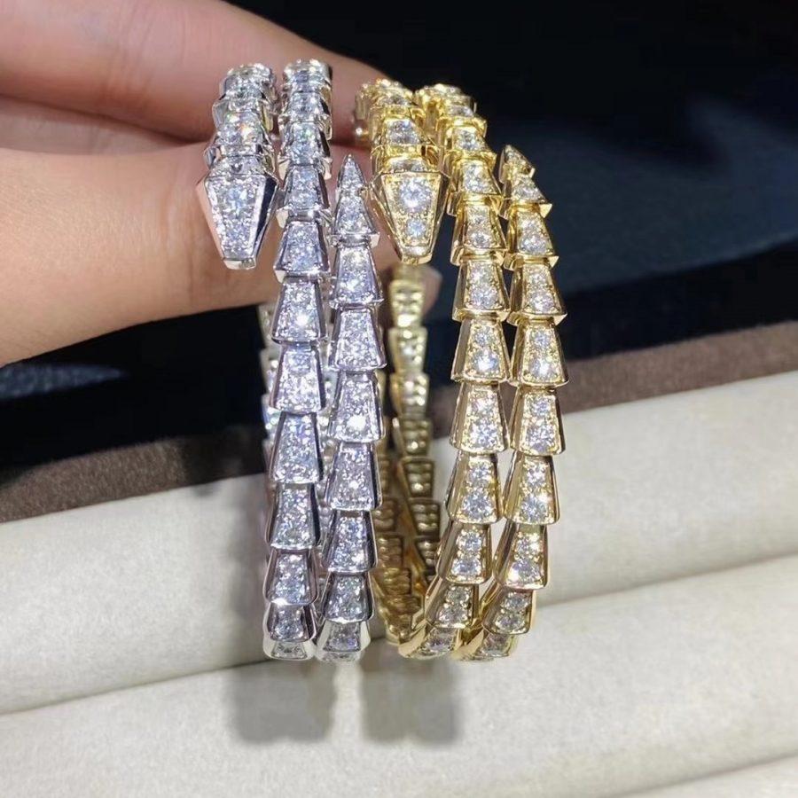 [Star Jewelry]SERPENTI BRACELET GOLD DIAMOND DOUBLE ROW