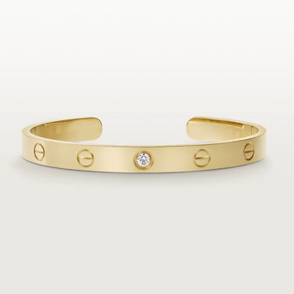 [Star Jewelry]LOVE BRACELET 6.1MM 1 DIAMOND OPEN CUFF