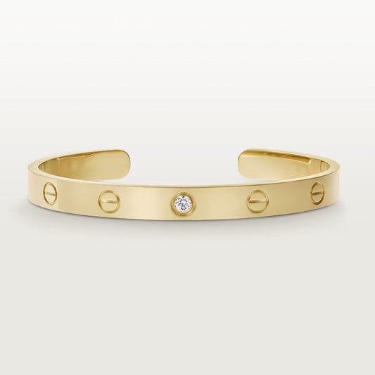 [Star Jewelry]LOVE BRACELET 6.1MM 1 DIAMOND OPEN CUFF